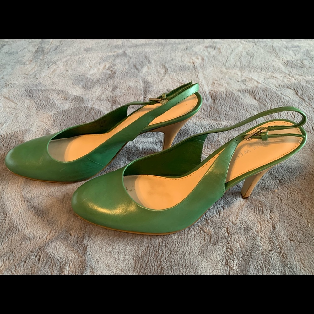 Nine West Green Sling Back Pumps